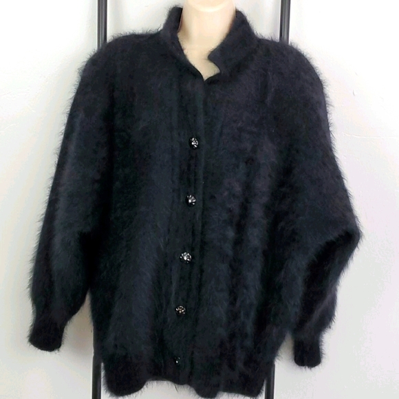 Vintage Exclusively Misook International cardigan kimono sleeve button down - Picture 1 of 7